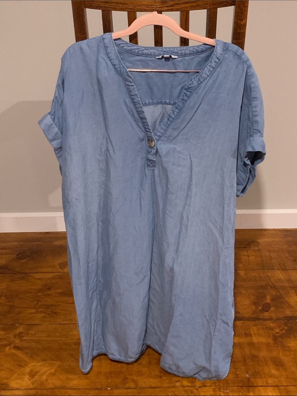Butter Soft Reitmans Blue Short-Sleeve V-Neck Boho Dress